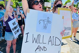 author protesting the Supreme Court, 2022