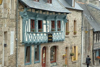 Timbered buildings in a French street
