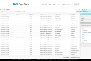 Loading NYC 311 Open data in SQL