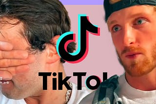 Photoshopped image of Logan Paul and Tik Tok logo