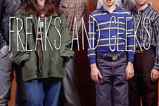 The Freaks and Geeks TV poster with all teenage main characters standing in front of lockers in a high school corridor. They all look overwhelmed at the situation. High school is a snapshot from their lives, and just as they learn to deal with high school, they’ll be out of there.