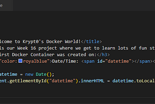 Docker Containers! Oh my!!