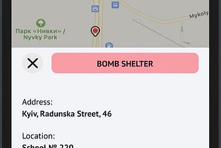 IMAGE: A screenshot of the app Air Alarm, used in Ukraine to get information about air strikes, shelters, etc.