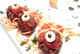 Zombie Eyes (Halloween Meatballs) — Appetizers and Snacks