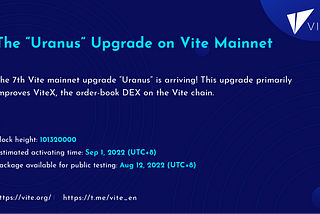 The 7th Vite Mainnet Upgrade