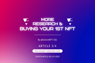 More Research & Buying Your First NFT