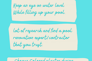 Things to keep in mind while renovating your swimming pool