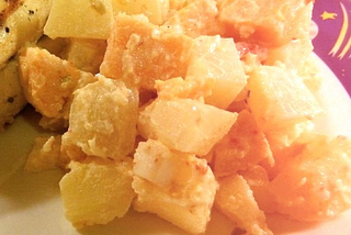 Potato Salad — Half-Red Half-Sweet Potato Salad