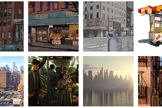 New York City animations drawn by Pixar for the Soul movie