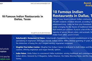 Top 10 Must-Try Indian Restaurants in Dallas, Texas