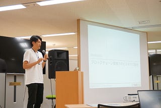 CEO Fujioka spoke at an event held by IOST and Kawasaki-shi