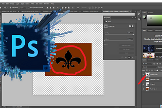 Photoshop canvas with graphic logo