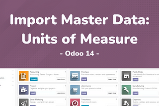 Import Master Data: Units of Measure — Odoo 14