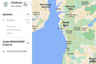 A logistics vehicle equipped with real-time tracking technology, delivering Ganesh idols across Indian cities. The image represents Majha Morya’s efficient delivery system, ensuring seamless and transparent service.