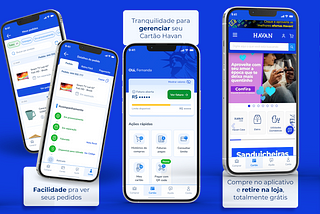 Imagens de celulares com o aplicativo Havan