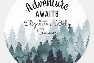 💘Review: Adventure Watercolor Rustic Forest Baby Shower Sticker — A Delightful Addition to Your…