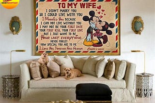 BUY NOW: Personalized Mickey minnie kissing to my wife I love you forever and always canvas