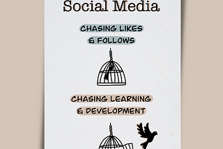 Visual illustration of Social Media by Information Artist with a bird in a cageand another bird left free