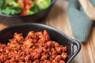 Spicy Tempeh Minced ‘Sausage’ with Veggies