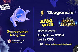 RECAP AMA — 12 LEGIONS x GAMESTATER📝