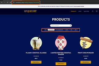 Catalogue page with product categories displayed