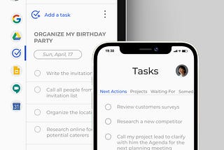 All lists can be kept in one tool, e.g. Google Tasks, or stored across multiple locations.