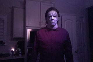 A rare photo of Michael Myers in his gourmet kitchen.