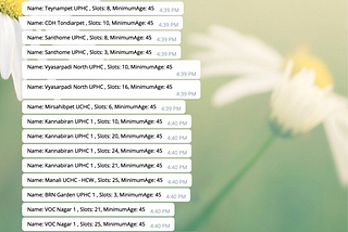 Telegram bot that notifies vaccine slot availability