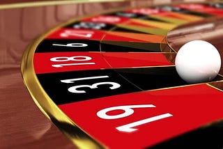 roulette wheel focused on white ball at 31