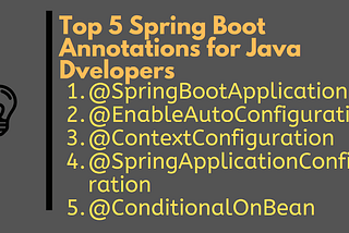 45 Annotations You Must Master in SpringBoot
