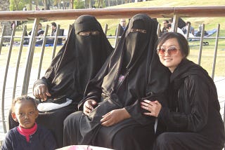 Sisters picnic in park, Riyadh, Saudi Arabia 2008. I am sitting on the right.