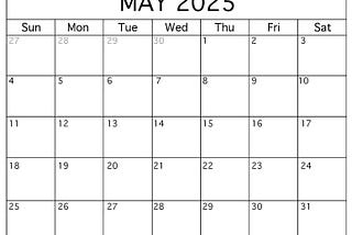 Download Free May 2025 Calendar Templates