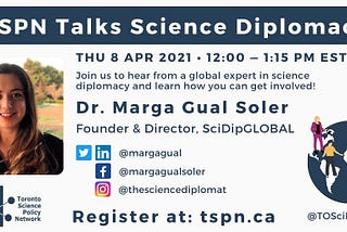 TSPN Talks Science Diplomacy: Dr. Marga Gual Soler