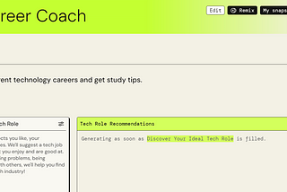 Tech Career Coach App: Building with PartyRock , Inspired by Andrew Ng’s Advice