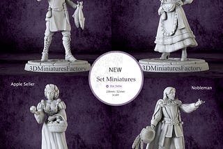 Set Miniature from 28mm to 32mm scale — Role Playing Miniatures — DnD Miniature for Tabletop Games — Premium dnd Miniature | Set- (4 mini)