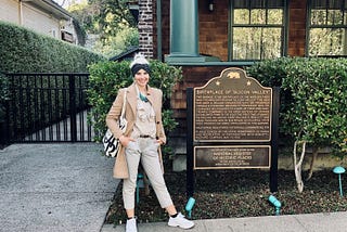 Author Dana Pietralla at the Birthplace of Silicon Valley. 2022.