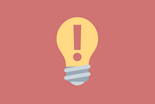 A clipart lightbulb with an exclamation point in the center