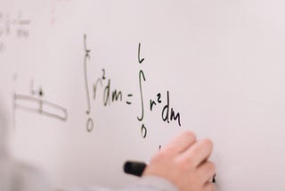 Some integrals on the whiteboard.