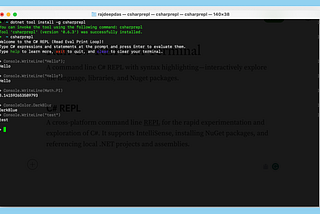 Run C# REPL in Terminal