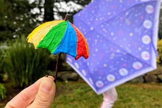 “Rain Rain Go Away” with a 3D penned umbrella
