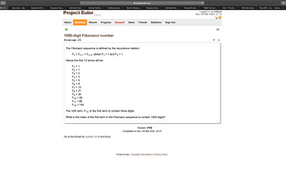 Solving Project Euler Problem 25