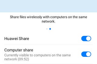 Huawei Share settings
