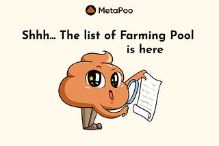 MetaPoo Fair Launch: List of Staking/Farming Pools