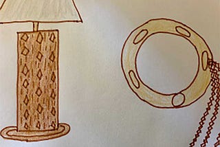 Lamp and Tambourine drawing as seen in dream