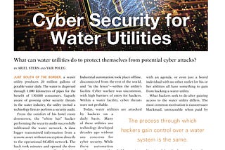 Cybersecurity in Water Utilities