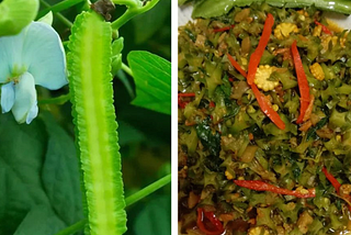 Vegan Pad Kra Pao Thuaw Phu  — A vegan stir-fried dish where winged beans are the main ingredient, and it’s seasoned with the distinctive flavors of Thai holy basil, garlic, and chili