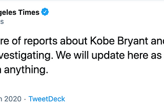 Kobe Bryant e i diversi modi di dare una notizia