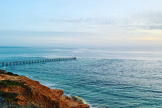 Beautiful view of the ocean with a jetty in South Australia