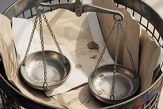 A set of scales thrown away with the waste paper