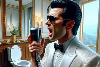 Elvis Singing in the Bathroom